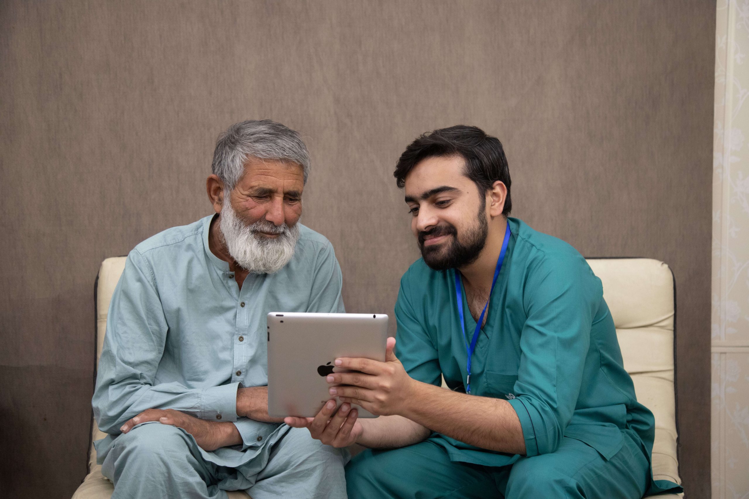 Caregiver with patient