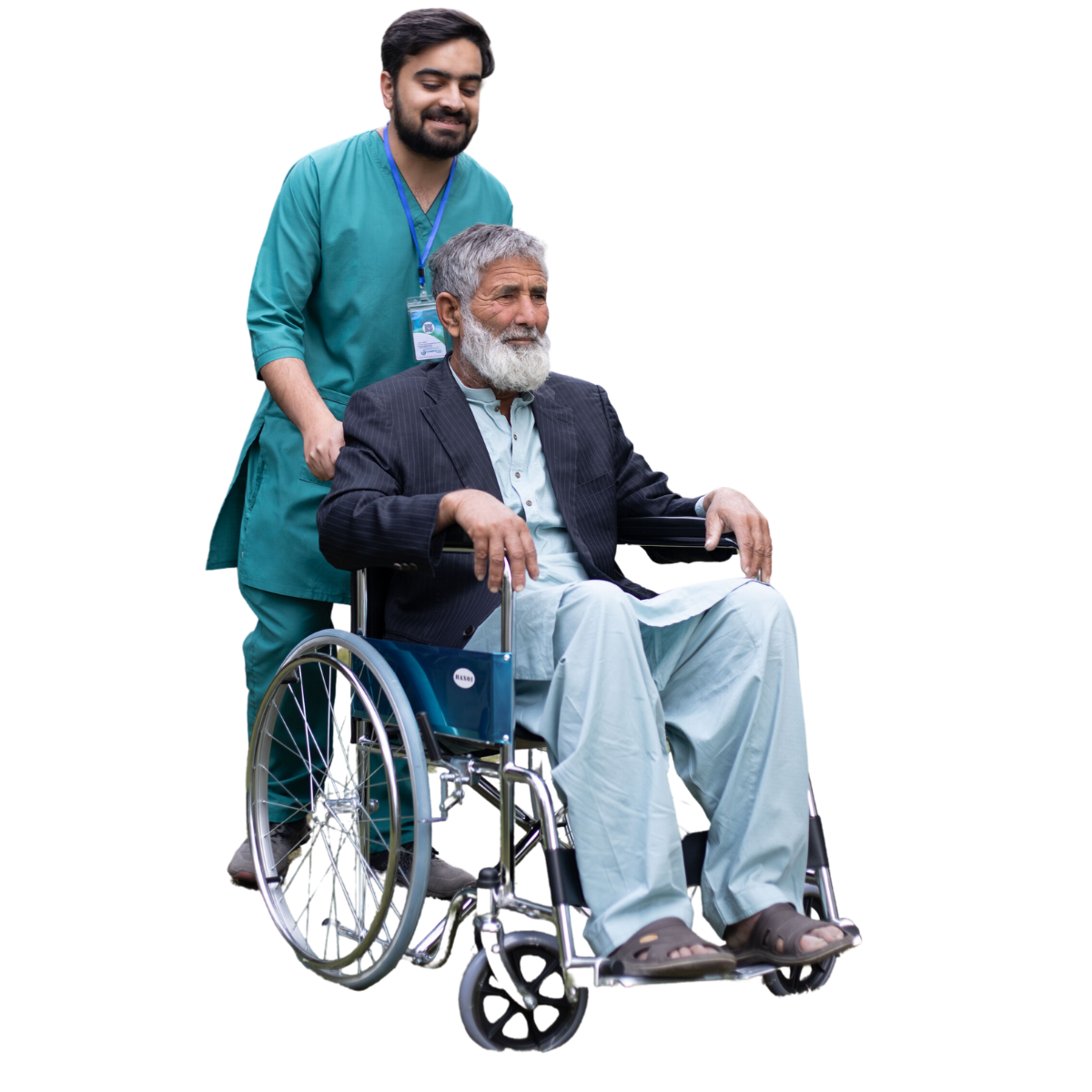 Caregiver assisting the patient
