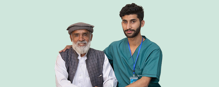 caregiver with the patient